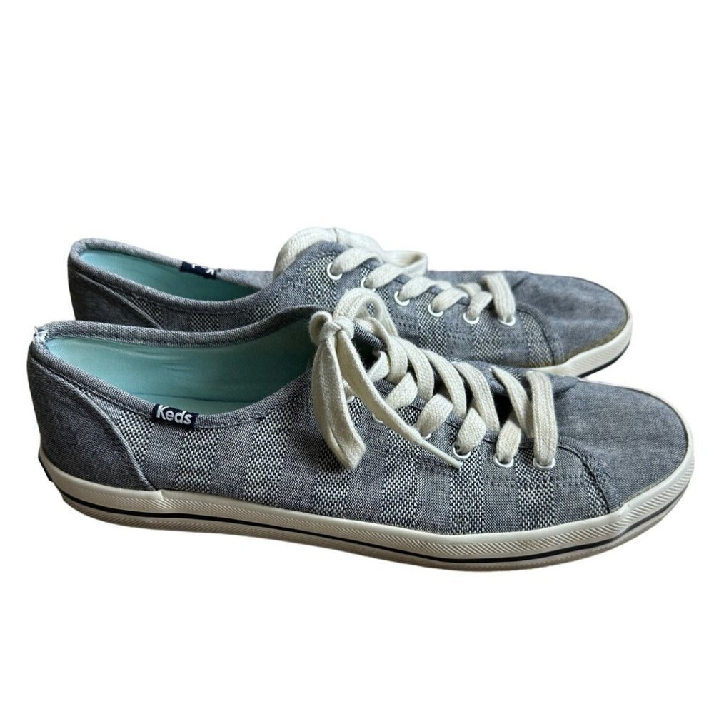 Women's Keds Kick Start Chambray WF54698 Sneakers Color Gray  Size US 9 M EUR 40